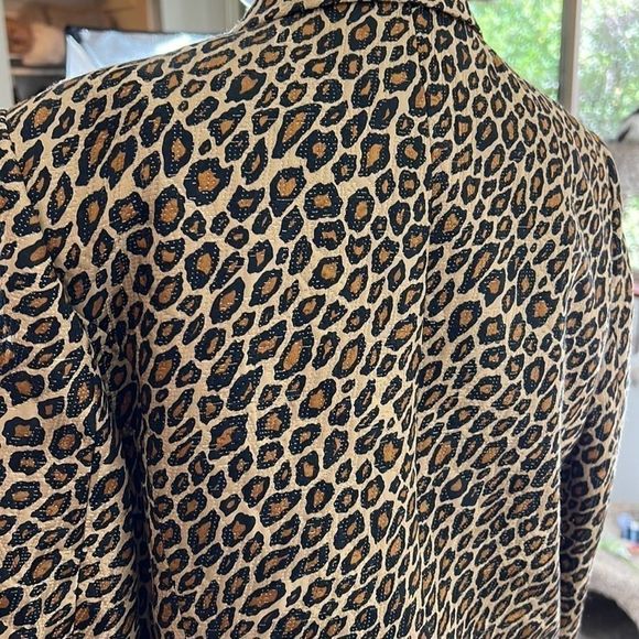 Vintage Leilian leopard print jacket coat blazer size 7 - Picture 3 of 10